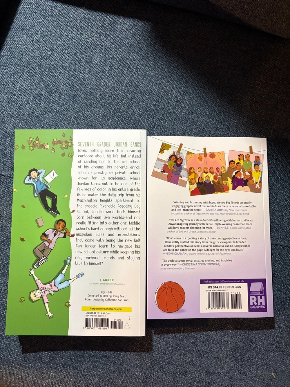 New Kid by Jerry Craft and We Are Big Time by Hena Khan